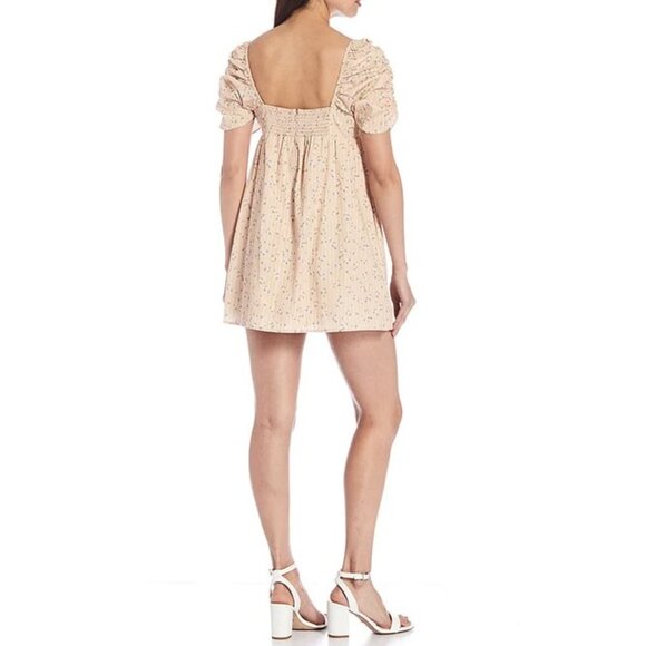 NWT Gianni Bini Rhonda Ruched Square Neck Floral Print Babydoll Dress Sz. - Picture 2 of 2